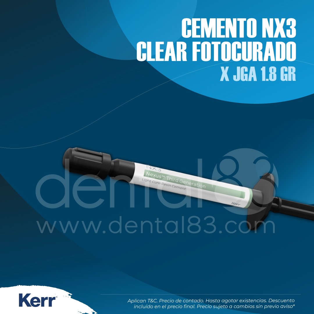 Cemento Dental N X3 Ligth Cure Clear Jeringa 1.8 GR KERR