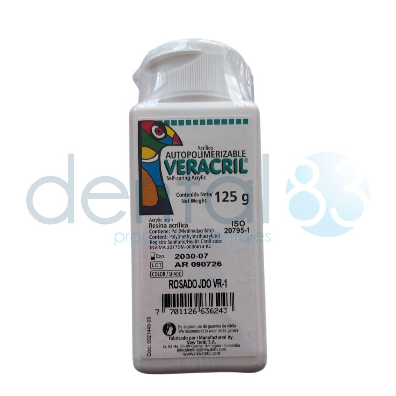 ACRILICO POLVO VERACRYL X 125 GR ROSADO