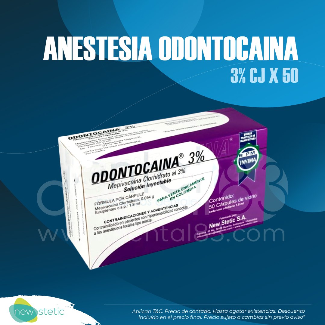 ANESTESIA ODONTOCAINA 3% CJ X 50