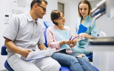 Woman patient at dentist