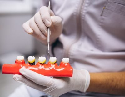 Woman patient at dentist